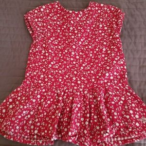 Petit Bateau Red flowered toddler dress